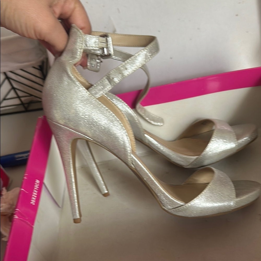 Elegant Silver High Heel Sandals